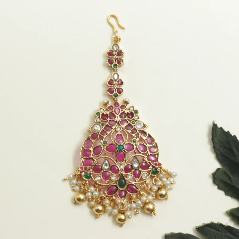 Premium AD Kemp Rettapakshi Bridal Tikka